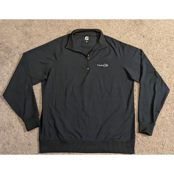 Men's Footjoy Performance 1/2 Zip Wind Shirt Pullover Jacket Black Size Large - Picture 3 of 7